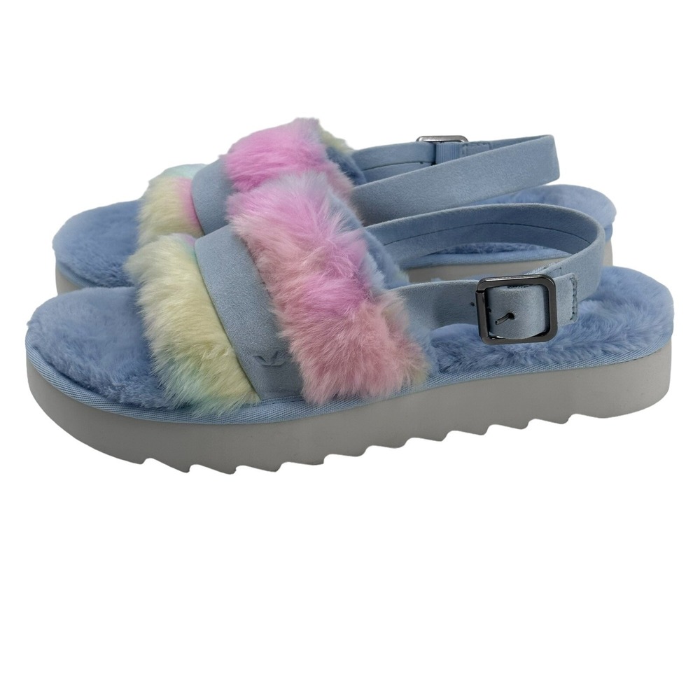 Koolaburra By UGG Fuzz D Out Women's Slippers‎ 11 M Blue Pastel NWOB